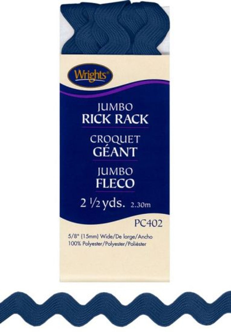 Jumbo Rick Rack - Navy Blue Wrights 117402055