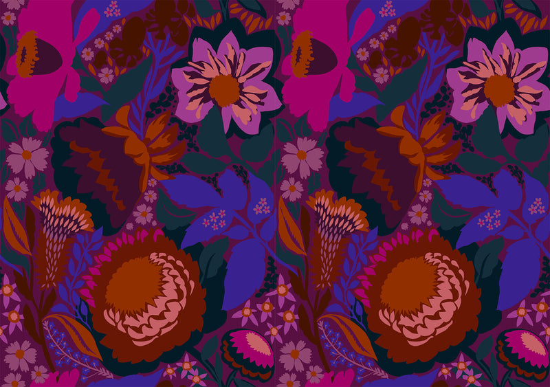 Jumpstart 108" BAMT134-84 Plum Shadows by Anna Maria Parry for Anna Maria Textiles