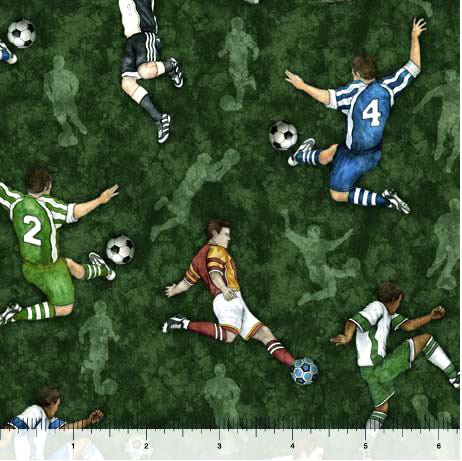 Just for Kicks 29753-F Soccer Players Tossed by Dan Morris for Quilting Treasures