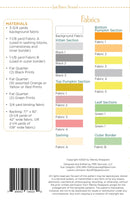Fabric color chart for Just Kitten Around quilt pattern with various colored sections