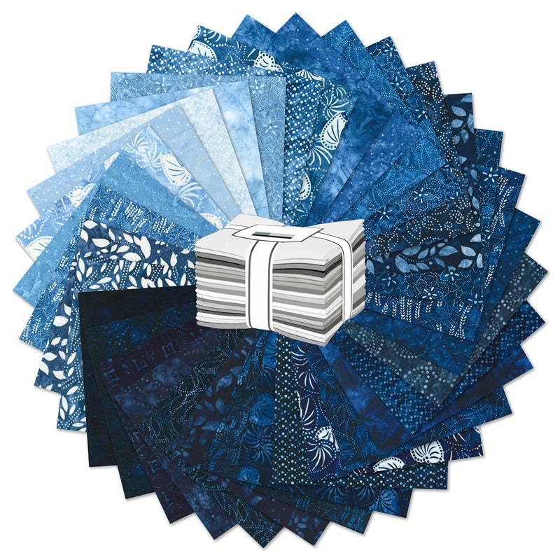 Kasuri Batik Fat Quarter Bundle FQ-2102-34 by Lunn Studios for Robert Kaufman Fabrics