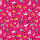 Kitty Loves Candy KC23900 Cats in Hats Pink by Poppie Cotton