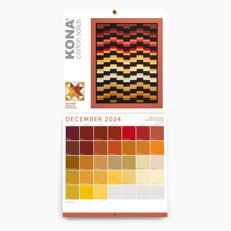 Kona Cotton Solids 2024 Wall Calendar