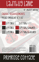 Ladybug Lane Table Runner Pattern Lindsey Weight Primrose Cottage Back Cover PCQ-036