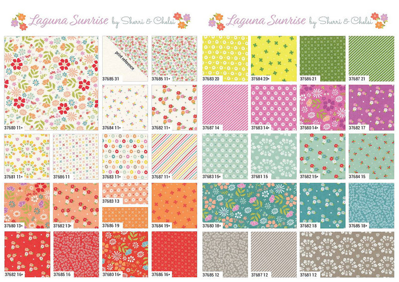 Laguna Sunrise Fat Eighth Bundle 37680F8 by Sherri & Chelsi for Moda