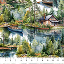 Lakeside Retreat DP28482-36 Brown Multi Scenic by Deborah Edwards Northcott Studio for Northcott