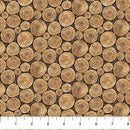 Lakeside Retreat DP28485-36 Brown Multi Crosscut Logs by Deborah Edwards Northcott Studio for Northcott