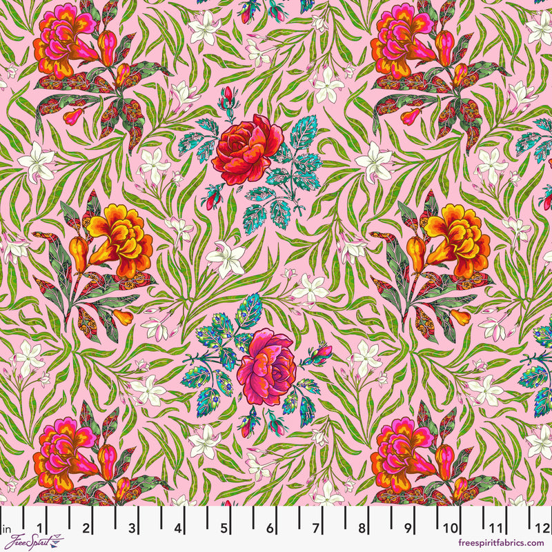 Language of Flowers PWOB106.ROSE LG Victorian by Odile Bailloeul for FreeSpirit Fabrics