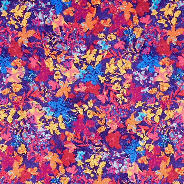 Leaflet SRKD-21959-22 Violet by Studio RK for Robert Kaufman Fabrics