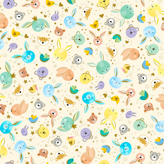 Lil' Buddies 28636-E Animal Head Toss by Turnowsky for QT Fabrics