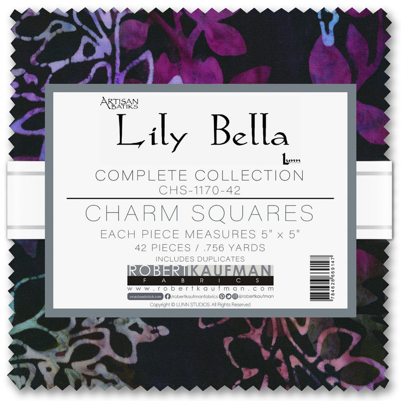 Lily Bella Batik Charm Squares CHS-1170-42 by Lunn Studios for Robert Kaufman