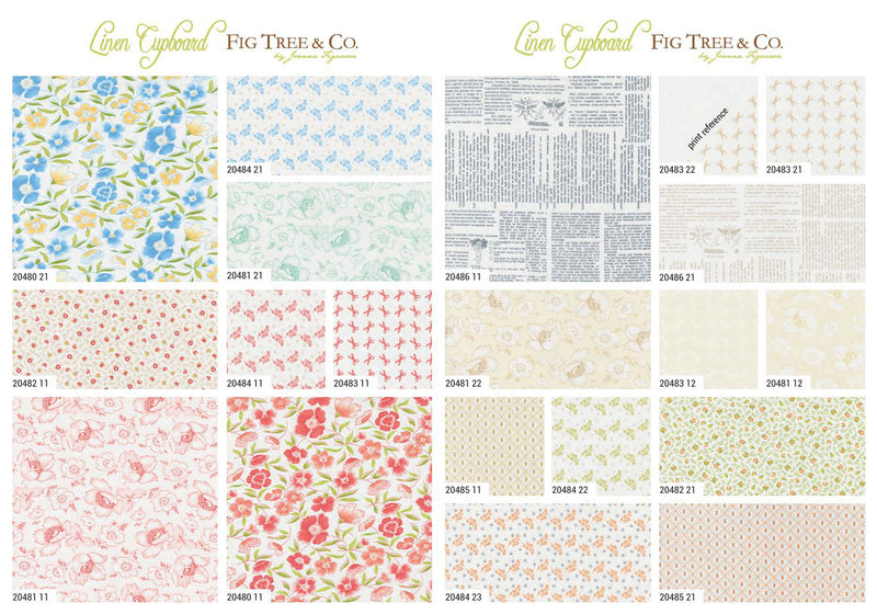 Linen Cupboard Charm Pack 20480PP by Fig Tree & Co. for Moda