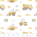 Little Builders 91352-10 Trucks White by FIGO Studio for FIGO Fabrics
