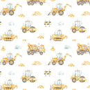 Little Builders 91352-10 Trucks White by FIGO Studio for FIGO Fabrics