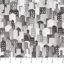 Little Builders 91353-94 Buildings Gray by FIGO Studio for FIGO Fabrics