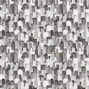 Little Builders 91353-94 Buildings Gray by FIGO Studio for FIGO Fabrics