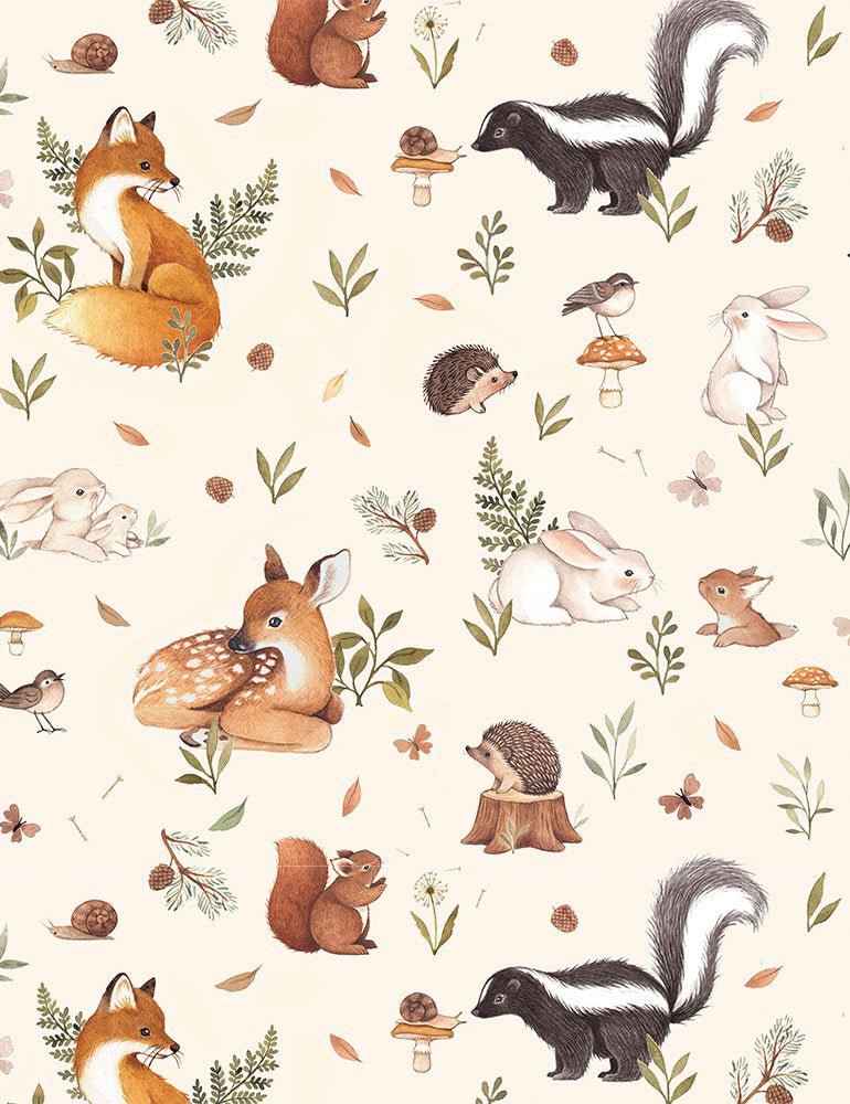 Little Forest STELLA-DNS1912 CREAM Friends by Nina Stajner for Dear Stella