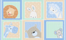 Little Peepers Flannel F9713-11 Multi Animal Blocks by Shelly Comiskey for Henry Glass