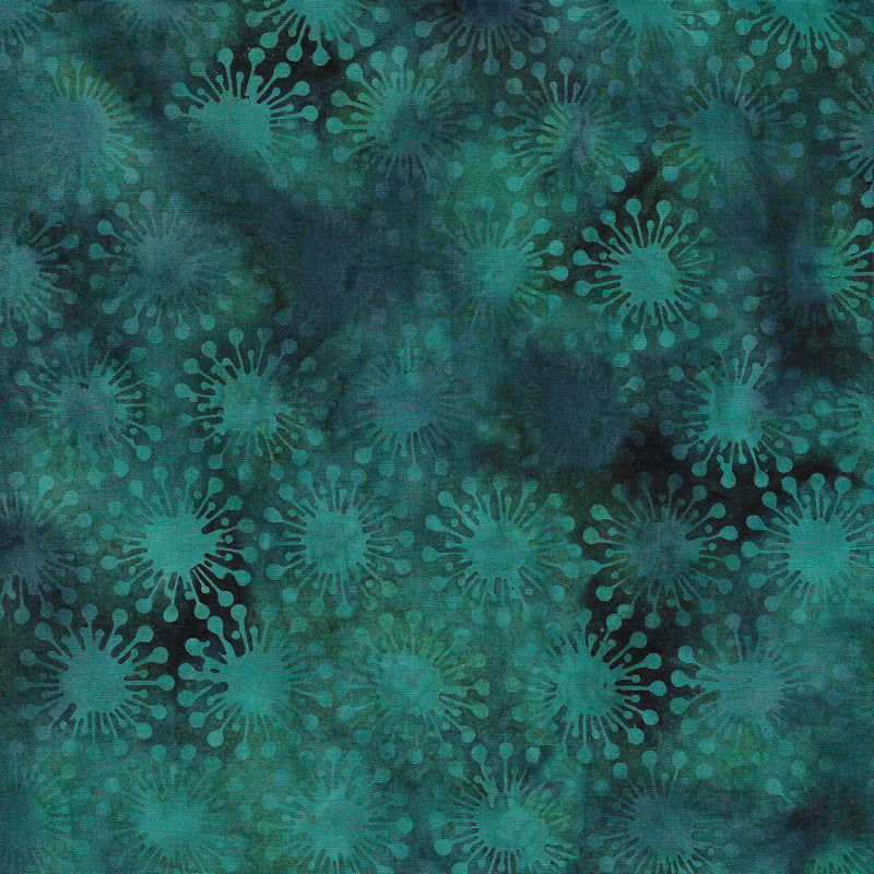 Local Motion Batik 122320960 Circle Dots Teal by Island Batik