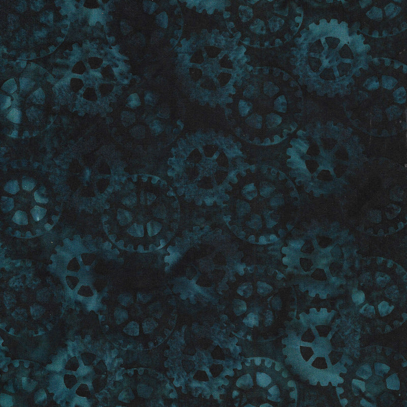 Local Motion Batik 122323999 Gears Teal Ravine by Island Batik