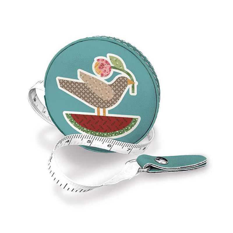 lori holt tape measure with teal bird design