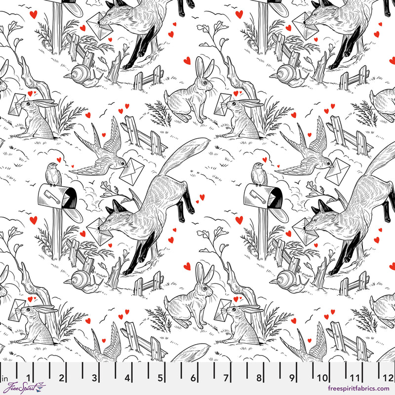 Love Letters PWRH140.WHITE Toile by Club Hauer for FreeSpirit.