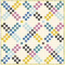 Love You Mean It Free PDF Quilt Pattern shows geometric criss-cross pattern on cream background.