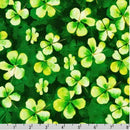 Lucky Clovers SRKD-23438-420 CLOVER Four Leaf Clovers by Studio RK for Robert Kaufman Fabrics