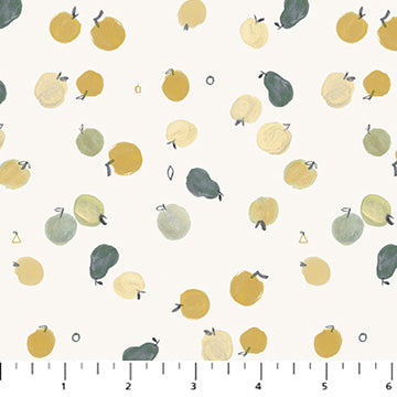 Lucky Day Flannel F90970-11 Cream Fruits by Jillian Philips for FIGO Fabrics