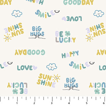 Lucky Day Flannel F90971-11 Cream Lucky by Jillian Philips for FIGO Fabrics