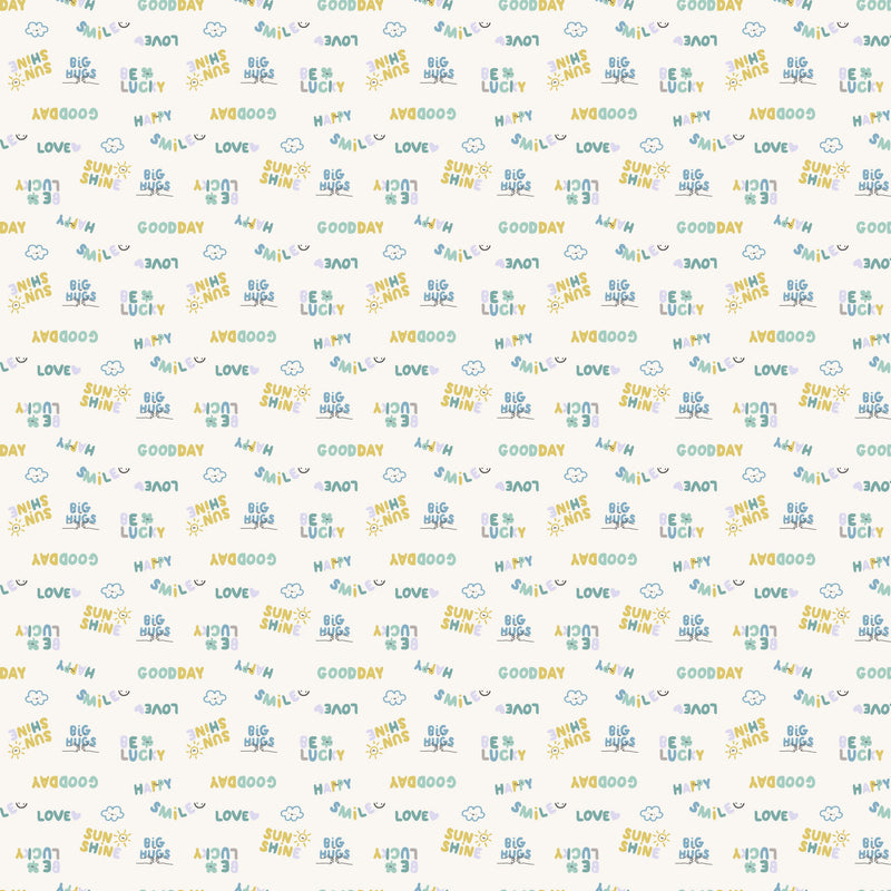 Lucky Day Flannel F90971-11 Cream Lucky by Jillian Philips for FIGO Fabrics