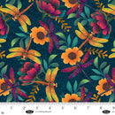 Luminous Haven Minky 60" 4453MK-76 Ocean Blue Dragonflies and Flowers by JK Stewart for Blank Quilting Corp.