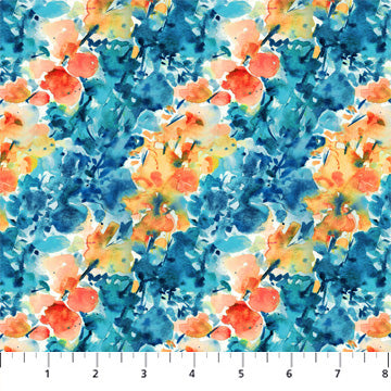 Lush & Lively 90639-56 Orange Multi Leaves by Jacqueline Maldonado for FIGO Fabrics