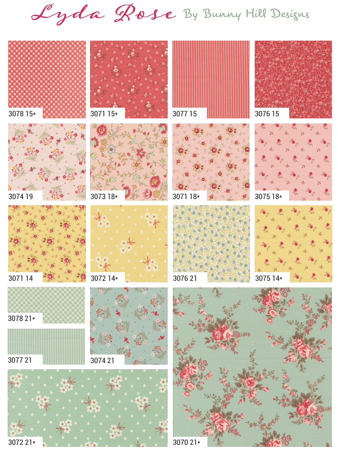 Lyda Rose Charm Pack 3070PP by Bunny Hill Designs for Moda.