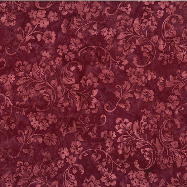 Made with Love Batik U2467-38 Burgundy by Hoffman Fabrics