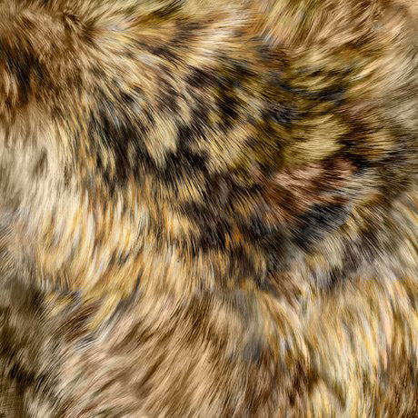 Majestic Wolves 28228-A Brown Fur by © R. & B. Latham for QT Fabrics