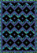 Make it Scrappy with 3-Yard Quilt with blue and green geometric pattern on a black background