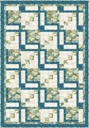 Make it Scrappy with 3-Yard Quilt with geometric pattern featuring blue and white blocks
