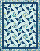 Make it Scrappy with 3-Yard Quilts Floral quilt with blue and white pattern