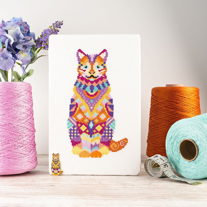 Mandala Cat Cross Stitch Pattern