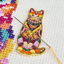Mandala Cat Enamel Needle Minder