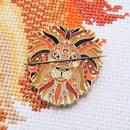 Mandala Lion Enamel Needle Minder
