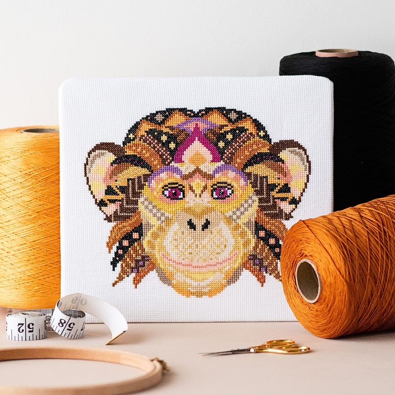 Mandala Monkey Cross Stitch Pattern