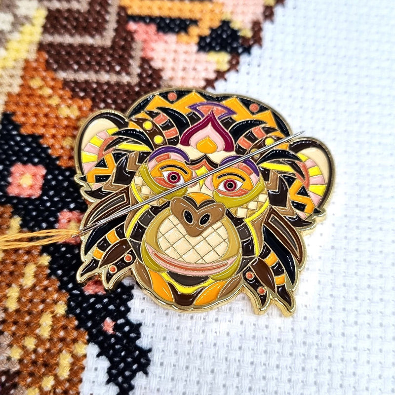 Mandala Monkey Enamel Needle Minder