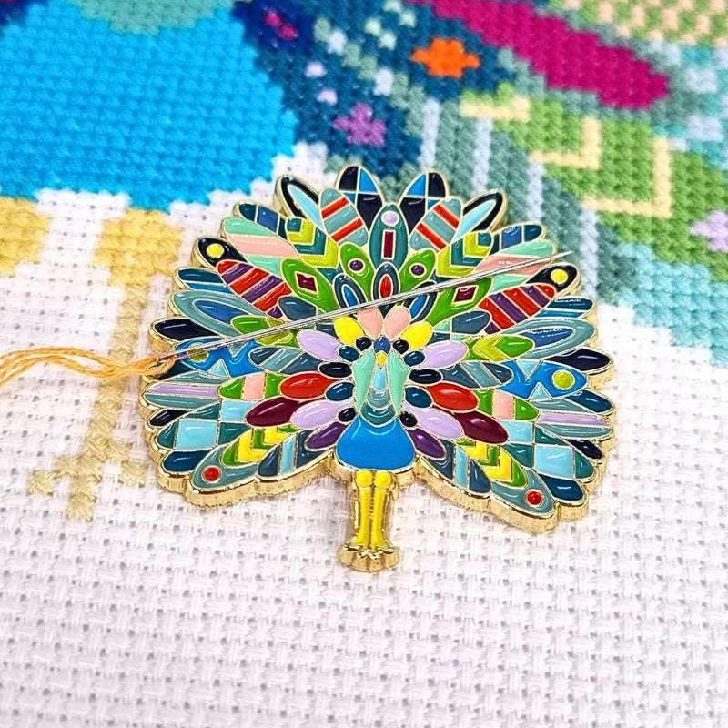 Mandala Peacock Enamel Needle Minder