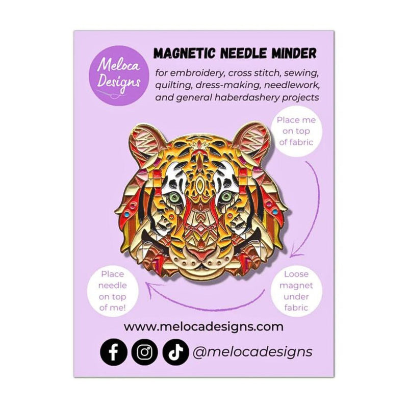 Mandala Tiger Enamel Needle Minder on Backing Card