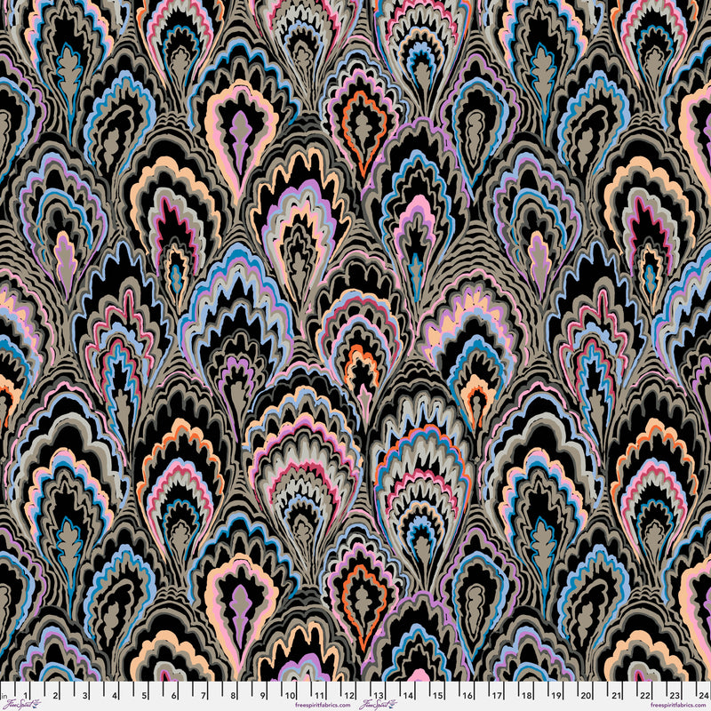 Marble Scallops PWGP207.BLACK by Kaffe Fassett for FreeSpirit