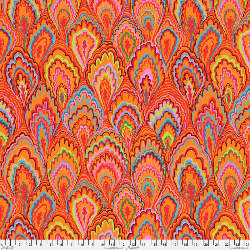 Marble Scallops PWGP207.RED by Kaffe Fassett for FreeSpirit