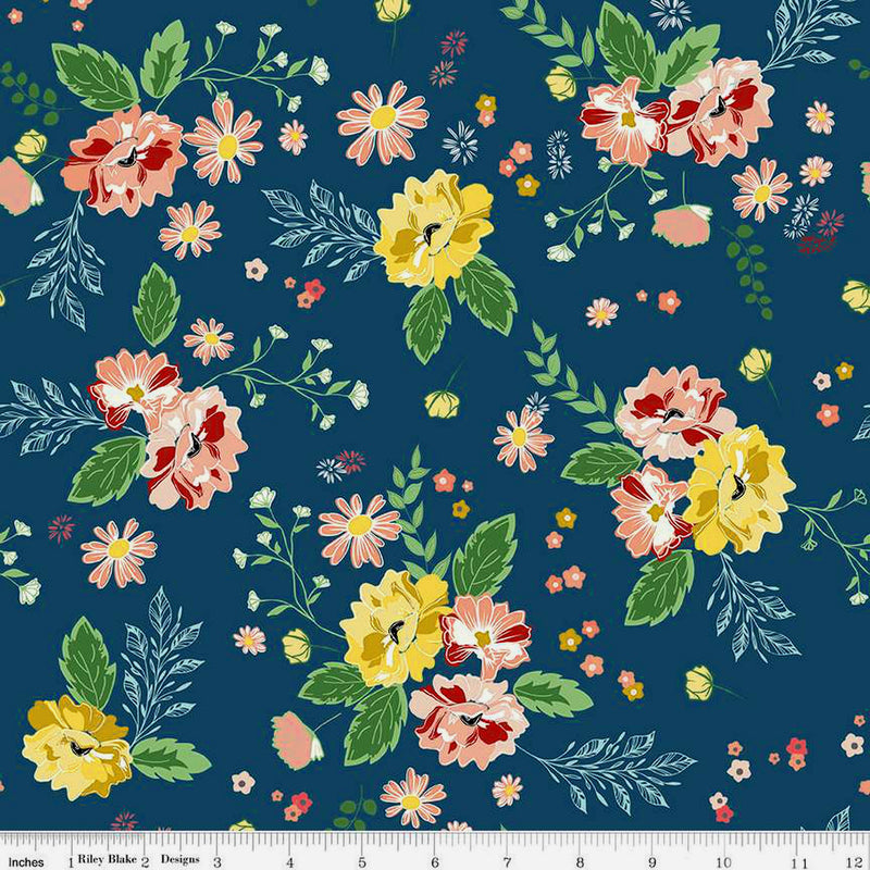 Melody C15140-OXFORD Oxford Blue Main by Beverly McCullough for Riley Blake Designs