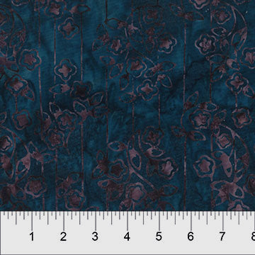 Memory Lane Batik 80924-48 Denim Floral Lines by Banyan Batiks by Northcott